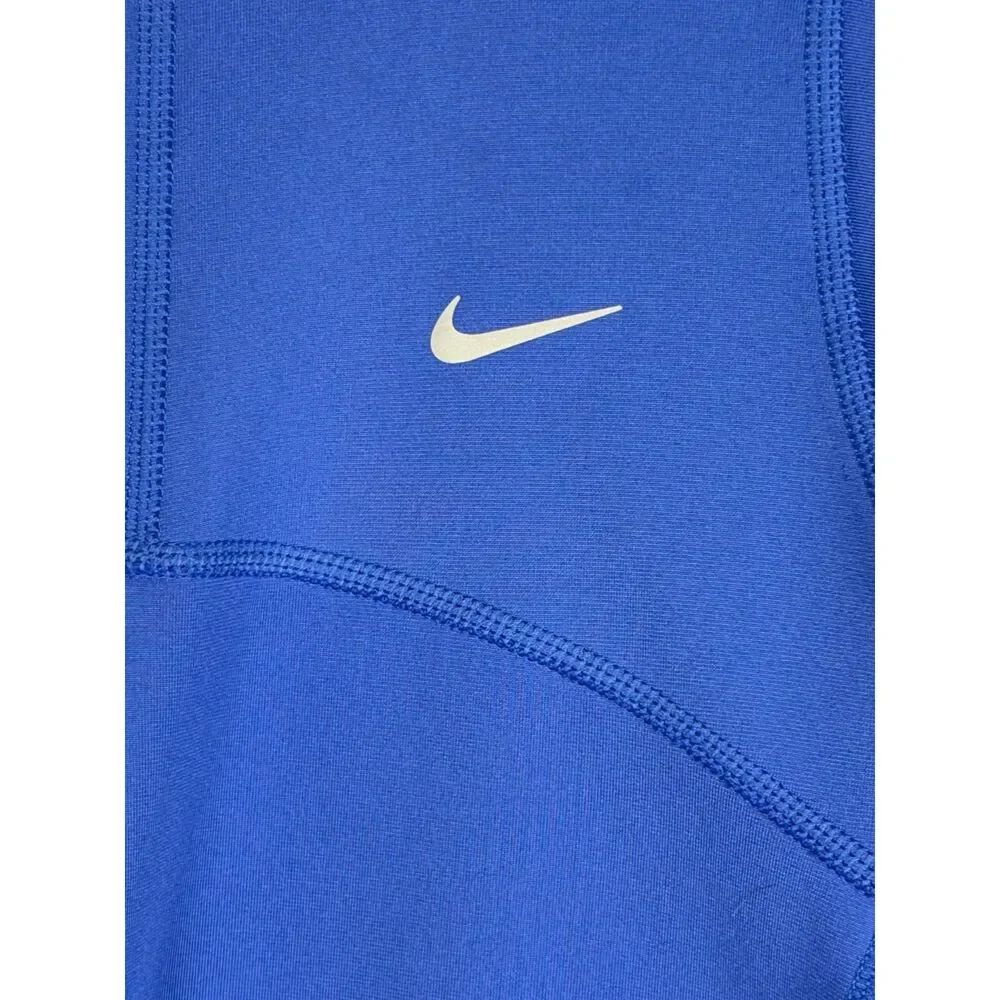Nike Dri-FIT Women's Medium Blue Full Zip Running Jacket Reflective Pockets